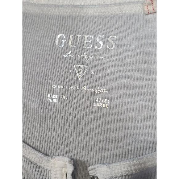 Guess Vintage Y2k women's long sleeve shirt Grey Size Large Elena Gilbert - Picture 6 of 6